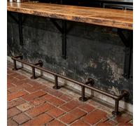Repose-Pieds de Bar Kit Repose Pieds en Fer Robuste, Support de Sol pour Pub et Restaurant, Tube Industriel avec Accessoires, Confort Amélioré.(Dark Brown,470cm/15.4ft)