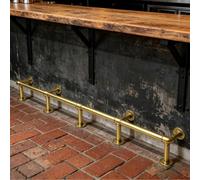 Repose-Pieds de Bar Kit Repose Pieds en Fer Robuste, Support de Sol pour Pub et Restaurant, Tube Industriel avec Accessoires, Confort Amélioré.(Gold,470cm/15.4ft)