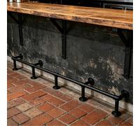 Repose-Pieds de Bar Kit Repose Pieds en Fer Robuste, Support de Sol pour Pub et Restaurant, Tube Industriel avec Accessoires, Confort Amélioré.(Black,470cm/15.4ft)
