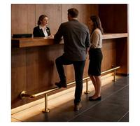 Repose-Pieds de Bar pour réception d'hôtel, Repose-Pieds sous comptoir Peu encombrant avec Supports de Fixation, Tubes en Acier Inoxydable avec connecteur Interne pour îlot de Cuisine/Pubs (