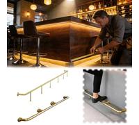 Repose-pieds de Bar Rail Barre Repose-pieds Personnalisable Fixation Murale Sol, Kit Repose-pieds Acier Inoxydable Doré Brossé, Quincaillerie Barres Repose-pieds Professionnelles, Installation Facile