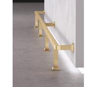 Repose-pieds de bar Rail de pied de barre d'îlot de cuisine, supports de Support de pied/tube de repos, balustrade de tabouret complète(Gold,L 590cm (19.4ft))