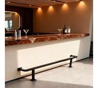 Repose-pieds de bar Rail de pied de barre d'îlot de cuisine, supports de Support de pied/tube de repos, balustrade de tabouret complète(Black,L 590cm (19.4ft))