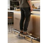 Repose-pieds de bar Rail de pied de barre d'îlot de cuisine, supports de Support de pied/tube de repos, balustrade de tabouret complète(Silver,L 590cm (19.4ft))