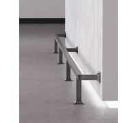 Repose-pieds de bar Rail de pied de barre d'îlot de cuisine, supports de Support de pied/tube de repos, balustrade de tabouret complète(Black,L 590cm (19.4ft))