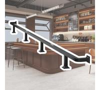 Repose-pieds de Bar Rail Kit Repose-pieds Bar Robuste Acier Inoxydable Brossé Repose-pieds Mural Bar Domestique Comptoir Commercial Quincaillerie Profil Carré(121cm/4.0ft)