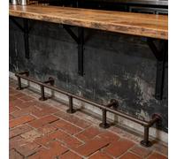 Repose-pieds de Bar Rail Kit, Repose-pieds Rond Mural Sol pour Îlot Cuisine, Accessoires pour Comptoir D'hôtel Café(Brown,360cm/11.8ft)