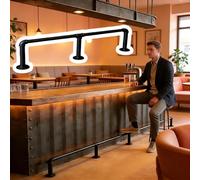 Repose-pieds de Bar Rail Repose-pieds Industriel de 80-400 cm de Long, Fixation Sous Comptoir pour Salon de Thé, Repose-pieds Tubulaire avec Vis(380cm(149 5/8"))