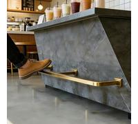 Repose-pieds de Bar Rail Repose-pieds Mural Flottant pour Bars Commerciaux, Kit de Repose-pieds Finition Brossée, Accessoires pour Tabourets Bar D'extérieur, Installation Facile(114cm/3.7ft)