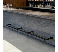Repose-pieds de Bar Rail Repose-pieds Mural Suspendu pour Bar, Kit Complet de Repose-pieds Tube Carré Îlot Cuisine, Ferrure Rampe Repose-pieds Bar Domicile Tabourets Bar(590cm/19.4ft)