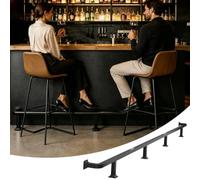 Repose-Pieds de Bar Repose-pieds de Bar Robuste Fixation Murale, Tube en Acier Inoxydable avec Doubles Supports, Repose-pieds Confortable pour Bar Ou Restaurant(Black,470cm/15.4ft)