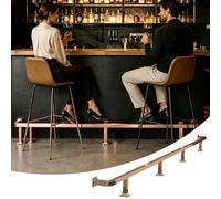 Repose-Pieds de Bar Repose-pieds de Bar Robuste Fixation Murale, Tube en Acier Inoxydable avec Doubles Supports, Repose-pieds Confortable pour Bar Ou Restaurant(Rose Gold,470cm/15.4ft)