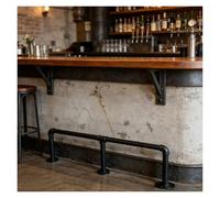 Repose-Pieds De Bar Repose-pieds De Barre Monté Au Sol, Zone Style Industriel Rétro Iron Art, 20 Cm Au-dessus Du, Pour Sous-sol D'îlot Cuisine(3.6M/11.81FT)