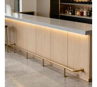 Repose-Pieds de Bar, Repose-Pieds Mural doré Personnalisable de 3,23 m (10,6 pi) - Supports de Repose-Pieds Robustes en Tubes pour la Maison, Les comptoirs de Restaurant et Les Repose-Pieds