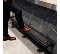 Repose-pieds de Bar Repose-pieds Noir pour Îlot de Cuisine, Barre de 32 mm de Diamètre, Support de Repose-pieds pour Comptoir, Repose-pieds Mural en Acier Inoxydable(240cm/7.9ft)