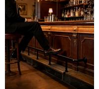 Repose-pieds de bar Supports De Garde-corps En Tube Rond, Poteau Garde-corps De Repose-pieds Confortable Comptoirs Pubs Bureau Restaurant, Poteau Repose-jambes Robuste(Black,120in/10ft/304.8cm)