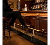 Repose-pieds de bar Supports De Garde-corps En Tube Rond, Poteau Garde-corps De Repose-pieds Confortable Comptoirs Pubs Bureau Restaurant, Poteau Repose-jambes Robuste(Gold,192in/16ft/487.7cm)