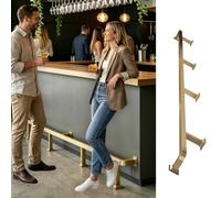 Repose-Pieds de Bar Tringle Repose-Pieds DoréE BrosséE, Support éLéGant et Solide en Acier Inoxydable pour Comptoir Domestique, Stable et Confortable(470cm/15.4ft)