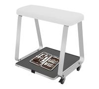 Repose-pieds de bureau, 36 x 32 x 37 cm, pour pédicure, salon de manucure avec étagère, mobile pour une utilisation dans les salons de beauté, les cliniques (blanc)
