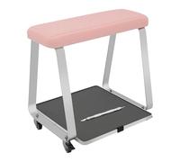 Repose-pieds de bureau, 36 x 32 x 37 cm, pour pédicure, salon de manucure avec étagère, mobile pour une utilisation dans les salons de beauté, les cliniques (rose)