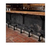 Repose-pieds de comptoir de bar industriel - Kit de rail en acier galvanisé noir mat pour sous-sol, pub, repose-pieds personnalisable pour bars à domicile et reurants