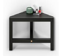 Repose-pieds de douche HOLANA 12"" en acacia - Tabouret d'angle de douche en bois pour se raser les jambes - Banc de douche d'angle barre transv