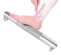 Repose-pieds de douche pour pieds de rasage, rebord mural de 29 cm, barre en acier inoxydable avec texture de traction, rebord de douche d'angle pour pédicure, finition argentée