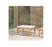 Vidaxl Repose-Pieds De Jardin Avec Coussin Gris Clair Bambou