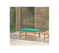 vidaXL Repose-pieds de jardin avec coussin vert bambou vert G