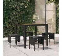 Repose-pieds de jardin avec coussins 4 pcs Gris Résine tressée vidaXL