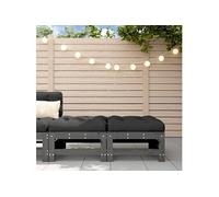 Repose-pieds de jardin et coussins 2pcs gris bois de pin massif, tabouret, repose-pied ottoman, tabouret de jardin, 825697