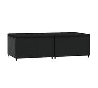 vidaXL Repose-pieds de jardin 2 pcs en résine tressée noir avec coussins