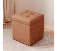 Repose-pieds de luxe portable de grande capacité avec coussin en mousse épaisse, parfait pour le salon et la chambre à coucher (marron)