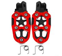 Repose-pieds de moto robustes en alliage d'aluminium pour vélos électriques, pédales antidérapantes avec soutien amélioré et forme confortable (rouge)