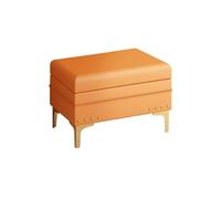 Repose-pieds de rangement orange, banc de fenêtre en tissu technique de 70 cm, siège d'entrée, repose-pieds de chambre à coucher, design à rabat, décoration d'intérieur élégante