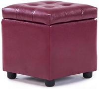 Repose-pieds de rangement ottoman résistant à l'eau - Pouf carré en cuir avec boîte de rangement cachée Design rectangulaire élégant (42 x 42 x 40 cm Couleur : C)