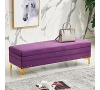 Repose-pieds de rangement, tabouret moderne rembourré en velours pour salon, entrée, extrémité de lit, organisateur de chaussures,