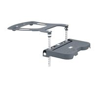 Repose-pieds de siège de voiture, portable et réglable, accessoire de voyage confortable pour le travail, l'avion, la maison, le camping, le bureau, l'extérieur, noir et gris