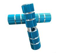 Repose-pieds de vélo en alliage d'aluminium solide avec design étendu avec rainure ondulée antidérapante, convient à la plupart des essieux de roue arrière 70 mm 100 mm (100 mm-bleu)