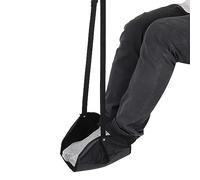 Repose-pieds de voyage, hamac de bureau, pour bus, train, voies respiratoires, jambes et dos, sangle réglable, bleu lac (noir)