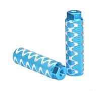 Repose-pieds d'essieu de vélo 100 x 28 mm en alliage d'aluminium antidérapant pour VTT et vélo de route, convient pour les essieux de 9 mm, paire avant ou arrière Noir (bleu)