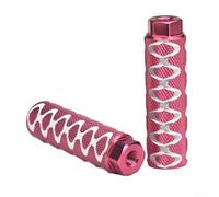 Repose-pieds d'essieu de vélo 100 x 28 mm en alliage d'aluminium antidérapant pour VTT et vélos de route, convient pour essieux de 9 mm, paire avant ou arrière noir (rouge)