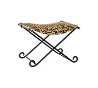 DKD Home Decor Repose-pieds marron et noir, en cuir et métal (55 x 45 x 41 centimètres)