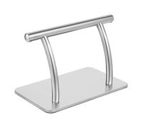 Repose-pieds en acier inoxydable pour salon et bureau - Repose-pieds réglable en hauteur en acier - Banc de massage pour chaise de coiffure, tabouret de pédicure avec base antidérapante - Argenté