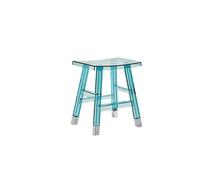 Repose-pieds en acrylique transparent - Tabouret bas créatif pour changer les chaussures et s'asseoir - Petite chaise confortable bleue pour les espaces de vie modernes