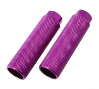 Repose-pieds en alliage d'aluminium pour repose-pieds de vélo, axe de 9 mm, cylindre moleté pour VTT, vélo de piste avant et arrière, bleu (violet)