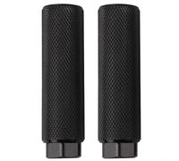 Repose-pieds en alliage d'aluminium pour repose-pieds de vélo, axe de 9 mm, cylindre moleté pour VTT, vélo de piste avant et arrière, bleu (noir)