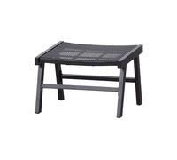 Repose-pieds en aluminium noir, assise polyéthylène tissé, rectangulaire, intérieur/extérieur - Woood, Puk - 57x54x41 cm