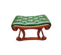 Repose-pieds en bois massif - Tabouret à bascule en cuir de luxe léger pour salon et chambre à coucher - Design créatif cerise et vert foncé - Repose-pieds élégant.