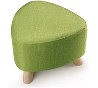 Repose-pieds en bois ottoman, petit tabouret de style européen pour changer de chaussures, design à trois pieds en bois massif, housse en tissu lavable